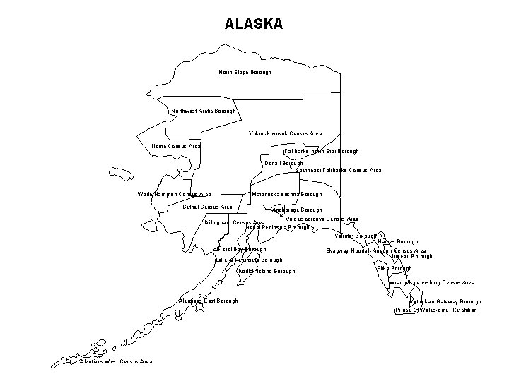 ALASKA North Slope Borough Northwest Arctic Borough Yukon-koyukuk Census Area Nome Census Area Fairbanks-north