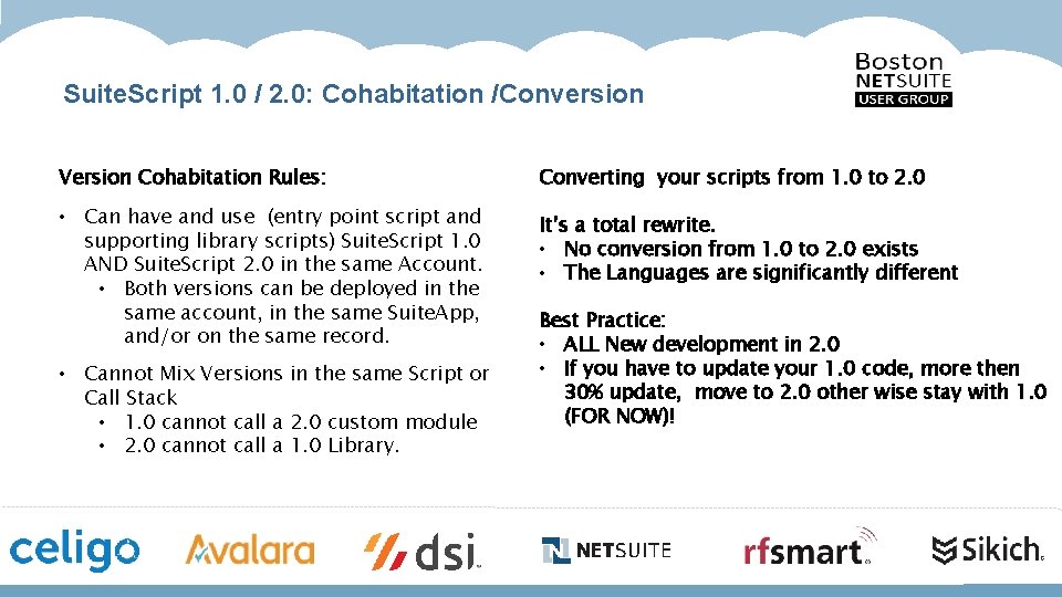 Suite. Script 1. 0 / 2. 0: Cohabitation /Conversion Version Cohabitation Rules: Converting your