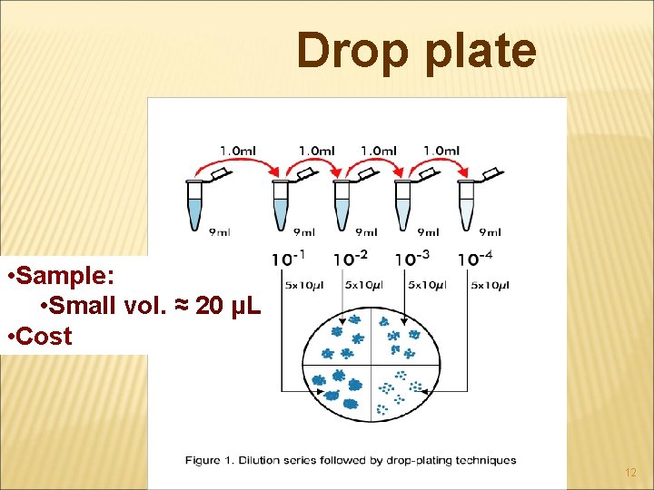 Drop plate • Sample: • Small vol. ≈ 20 μL • Cost 12 