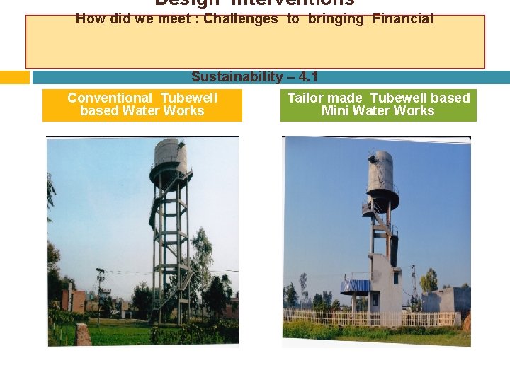 Design Interventions How did we meet : Challenges to bringing Financial Sustainability – 4.