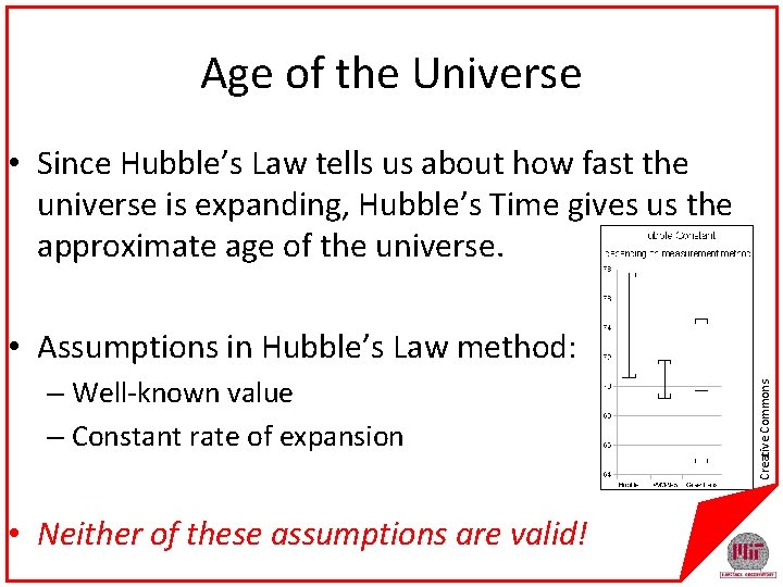 Age of the Universe • Since Hubble’s Law tells us about how fast the