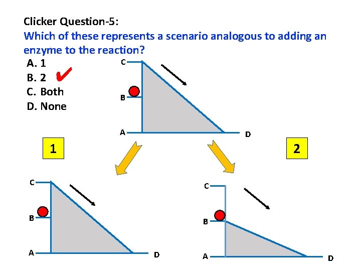 Clicker Question-5: Which of these represents a scenario analogous to adding an enzyme to