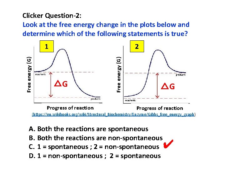 Clicker Question-2: Look at the free energy change in the plots below and determine