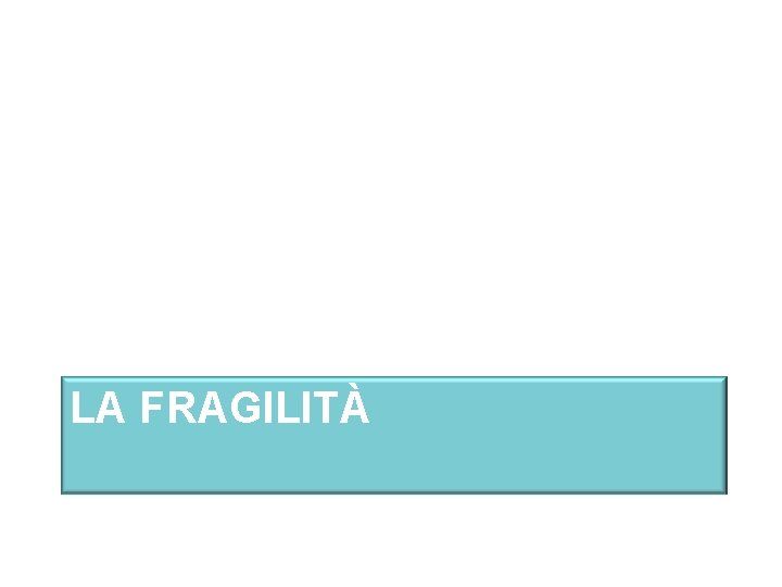 LA FRAGILITÀ 