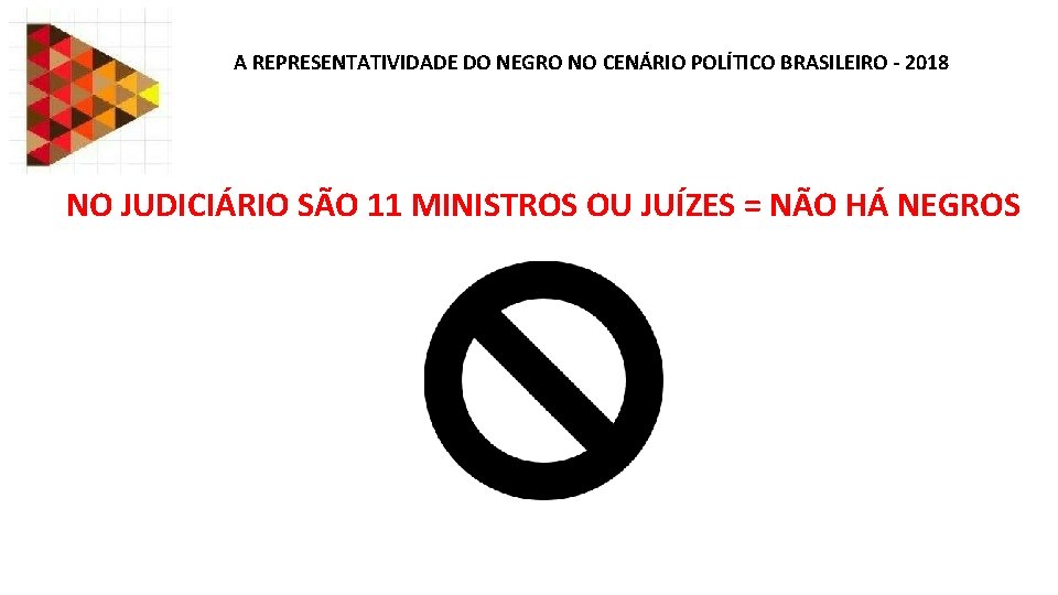 A REPRESENTATIVIDADE DO NEGRO NO CENÁRIO POLÍTICO BRASILEIRO - 2018 NO JUDICIÁRIO SÃO 11