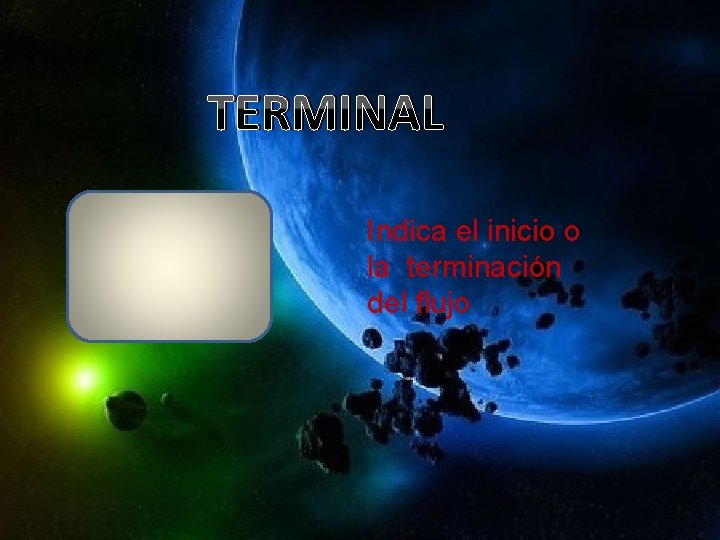 TERMINAL Indica el inicio o la terminación del flujo 