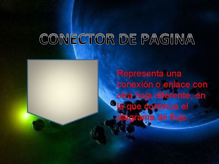 CONECTOR DE PAGINA Representa una conexión o enlace con otra hoja diferente, en la