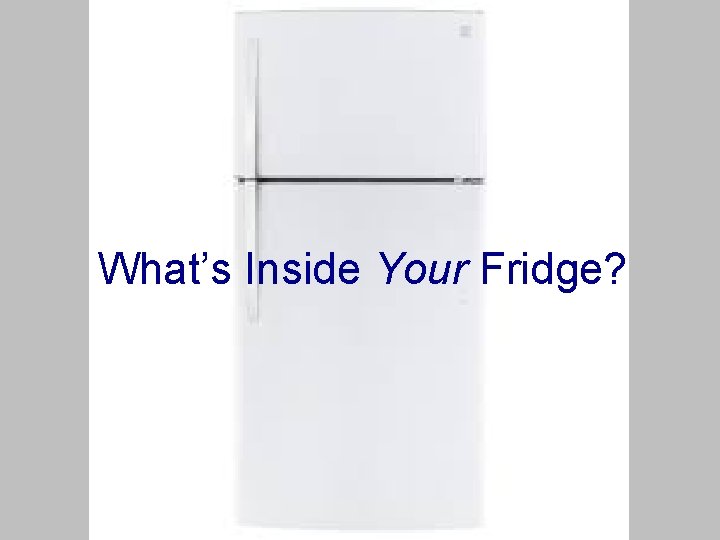 What’s Inside Your Fridge? 