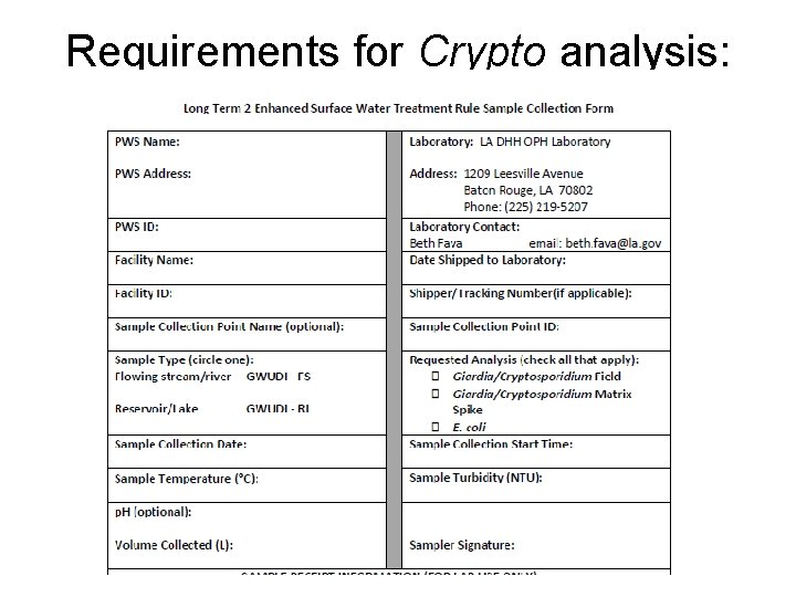 Requirements for Crypto analysis: 