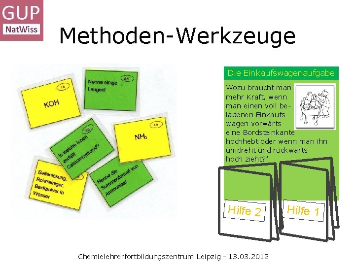 Methoden-Werkzeuge Die Einkaufswagenaufgabe Wozu braucht man mehr Kraft, wenn man einen voll beladenen Einkaufswagen