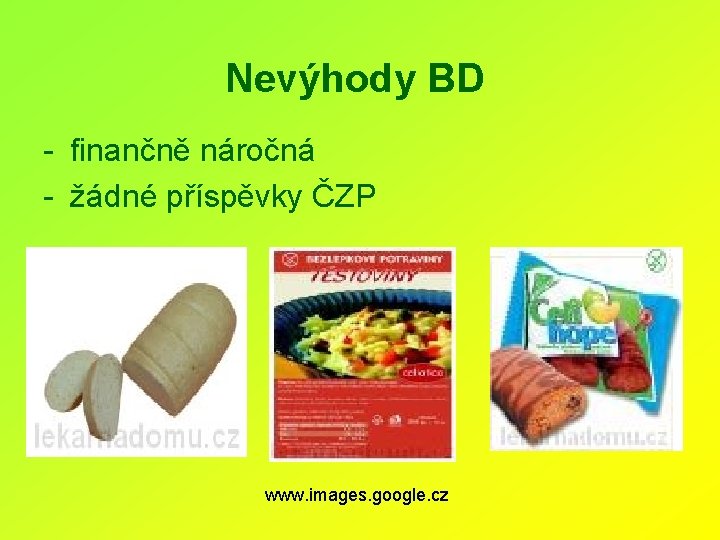 Nevýhody BD - finančně náročná - žádné příspěvky ČZP www. images. google. cz 