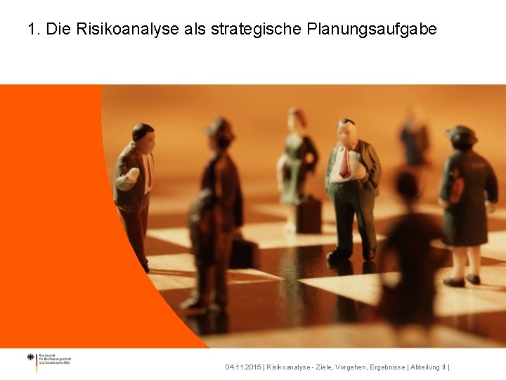 1. Die Risikoanalyse als strategische Planungsaufgabe 04. 11. 2015 | Risikoanalyse - Ziele, Vorgehen,