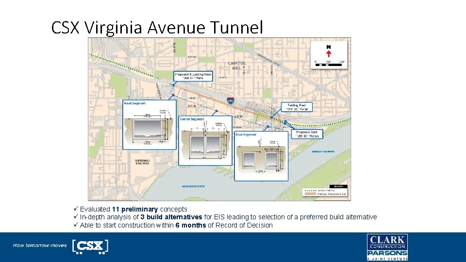 CSX Virginia Avenue Tunnel ü Evaluated 11 preliminary concepts ü In-depth analysis of 3