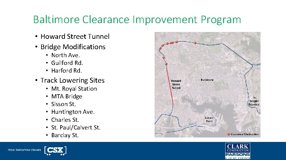 Baltimore Clearance Improvement Program • Howard Street Tunnel • Bridge Modifications • North Ave.