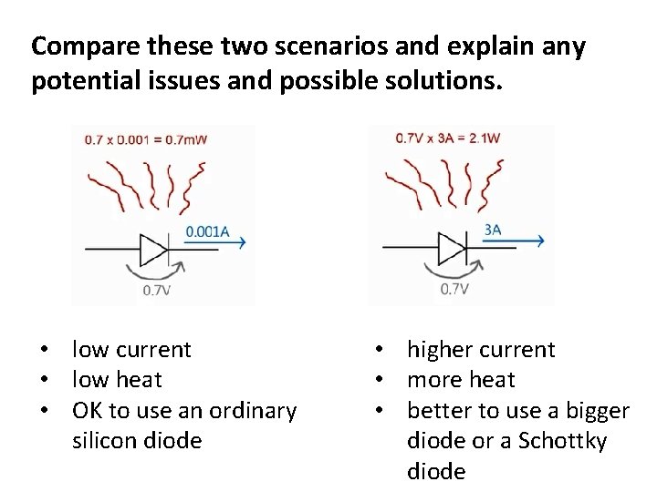 Compare these two scenarios and explain any potential issues and possible solutions. • low