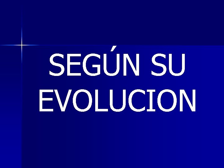 SEGÚN SU EVOLUCION 