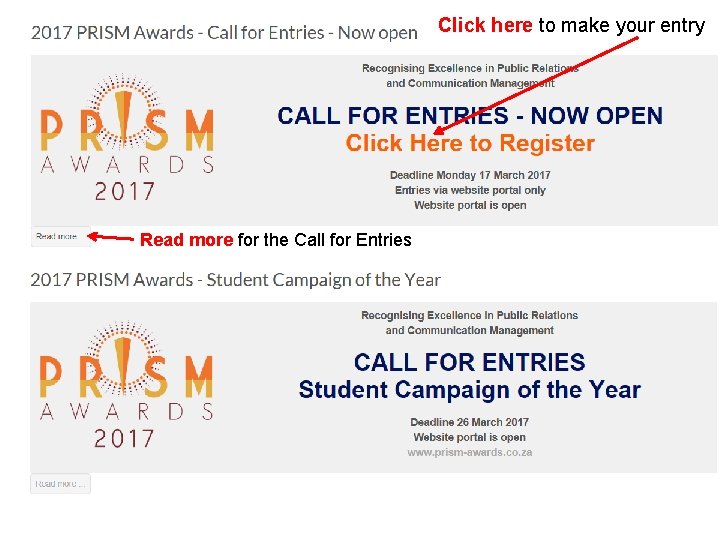 Click here to make your entry Read more for the Call for Entries 