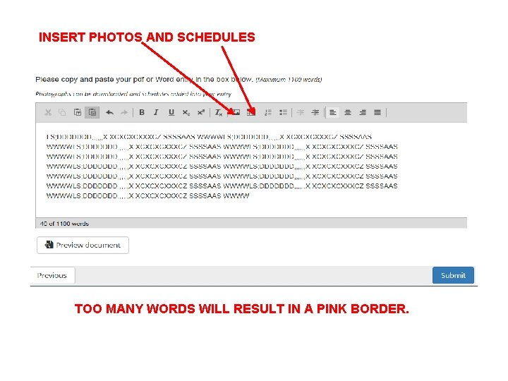 INSERT PHOTOS AND SCHEDULES TOO MANY WORDS WILL RESULT IN A PINK BORDER. 
