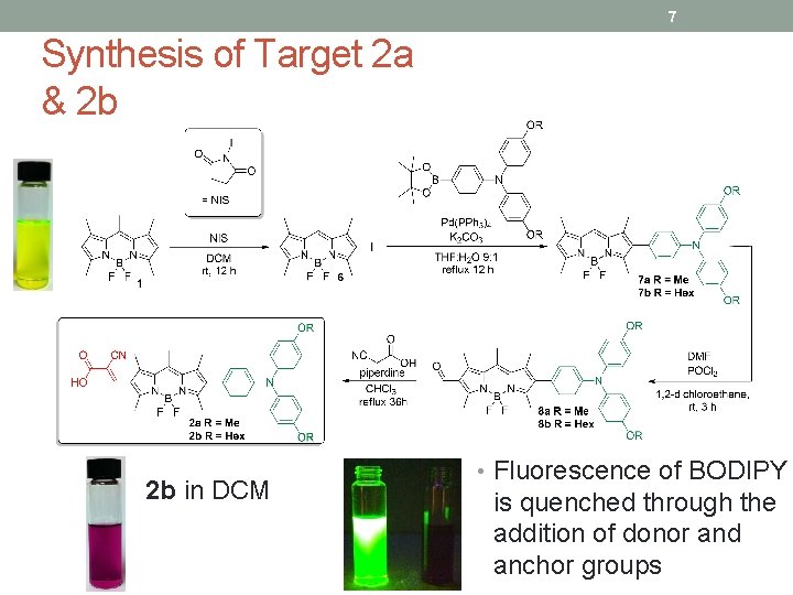 7 Synthesis of Target 2 a & 2 b 2 b in DCM •
