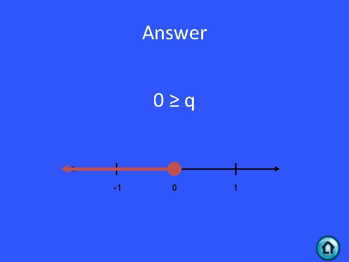 Answer 0≥q -1 0 1 