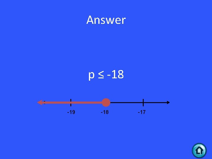 Answer p ≤ -18 -19 -18 -17 
