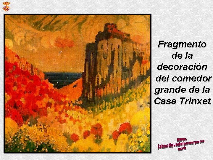 Fragmento de la decoración del comedor grande de la Casa Trinxet 