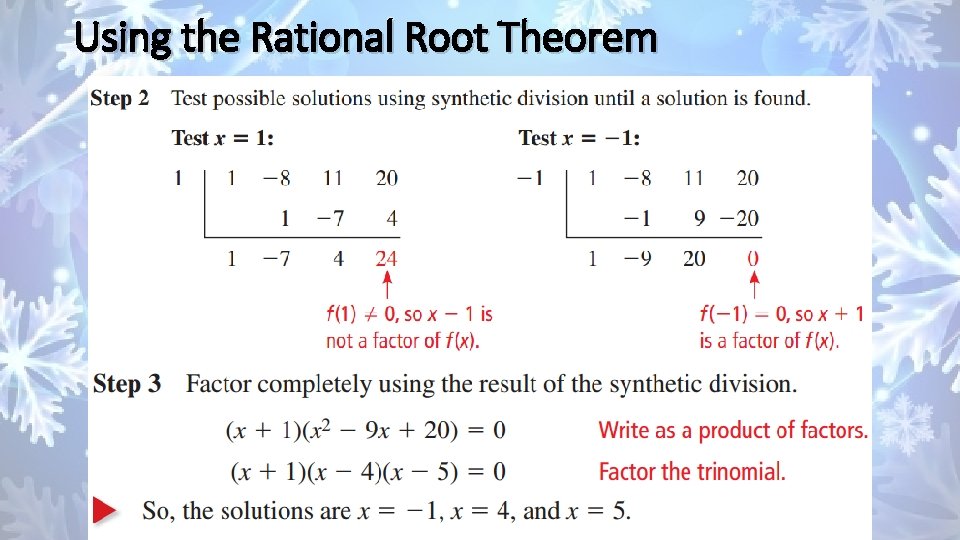 Using the Rational Root Theorem 