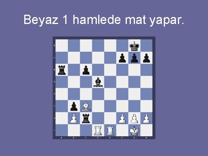 Beyaz 1 hamlede mat yapar. 