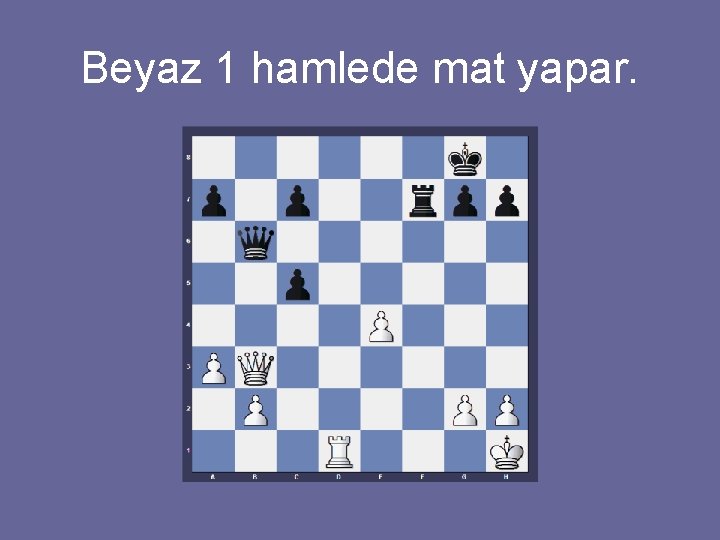 Beyaz 1 hamlede mat yapar. 