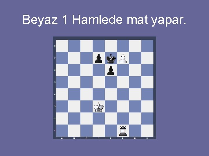 Beyaz 1 Hamlede mat yapar. 