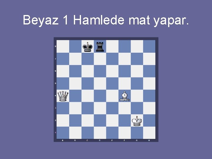 Beyaz 1 Hamlede mat yapar. 