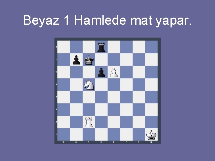 Beyaz 1 Hamlede mat yapar. 