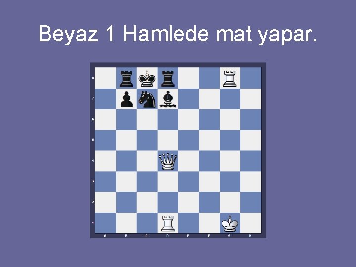 Beyaz 1 Hamlede mat yapar. 