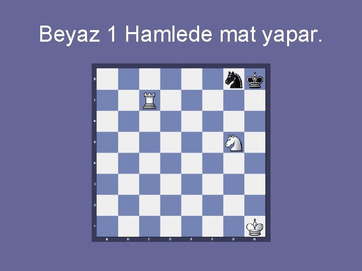 Beyaz 1 Hamlede mat yapar. 