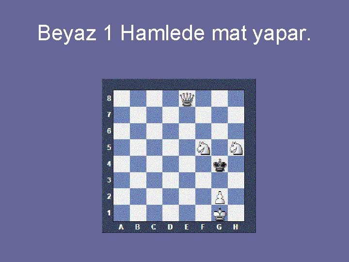 Beyaz 1 Hamlede mat yapar. 