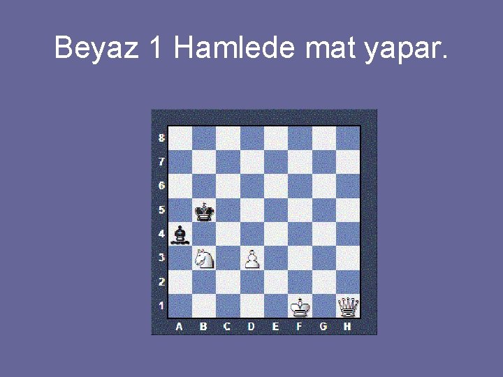 Beyaz 1 Hamlede mat yapar. 