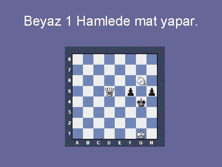 Beyaz 1 Hamlede mat yapar. 