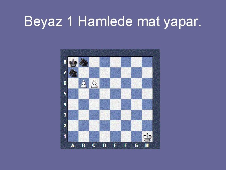 Beyaz 1 Hamlede mat yapar. 