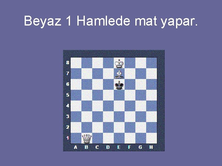 Beyaz 1 Hamlede mat yapar. 