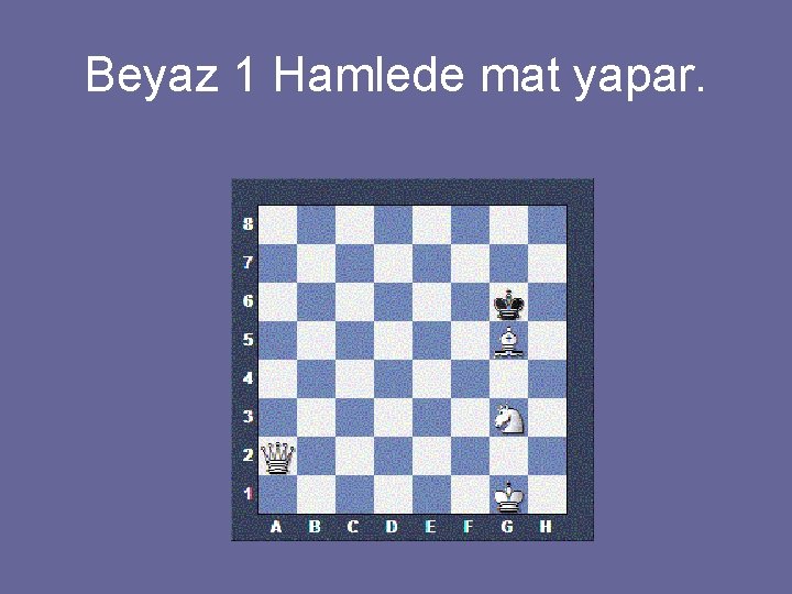 Beyaz 1 Hamlede mat yapar. 