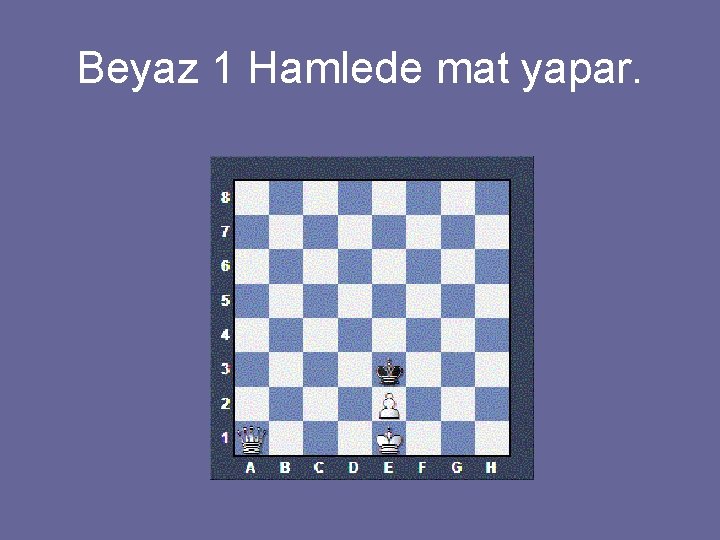 Beyaz 1 Hamlede mat yapar. 