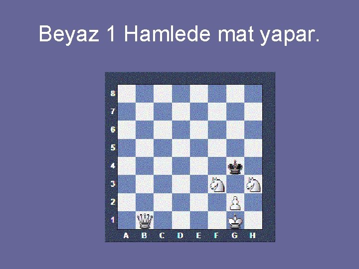 Beyaz 1 Hamlede mat yapar. 