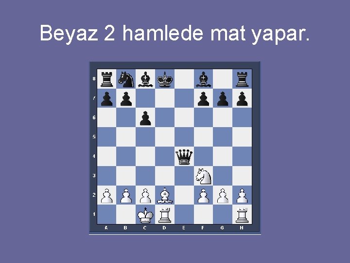 Beyaz 2 hamlede mat yapar. 