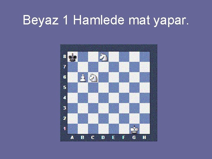 Beyaz 1 Hamlede mat yapar. 