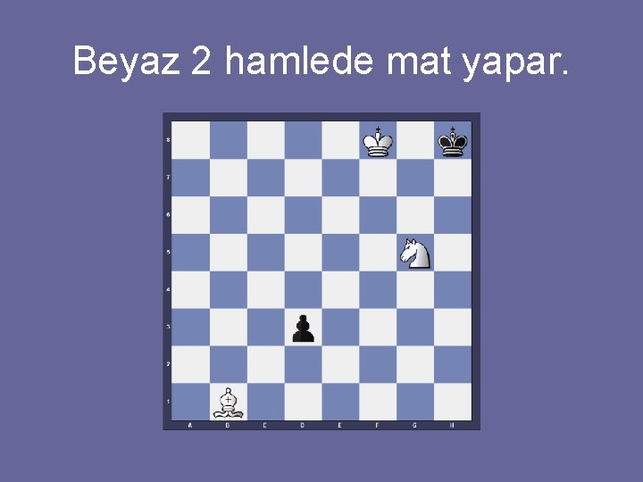 Beyaz 2 hamlede mat yapar. 