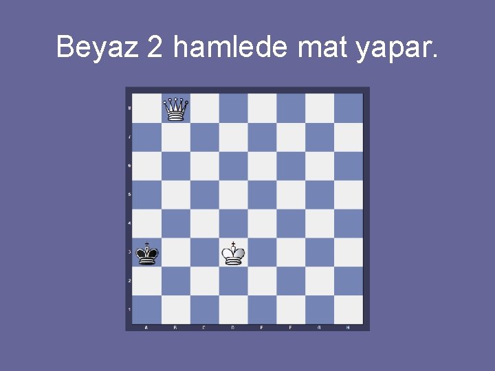 Beyaz 2 hamlede mat yapar. 