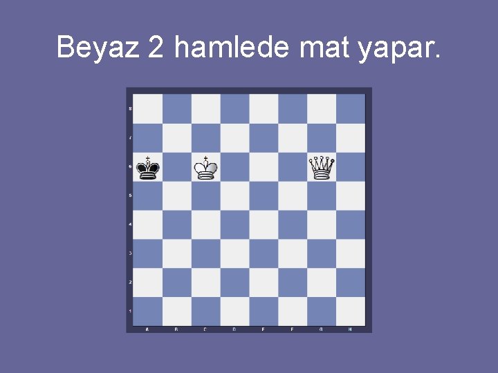 Beyaz 2 hamlede mat yapar. 