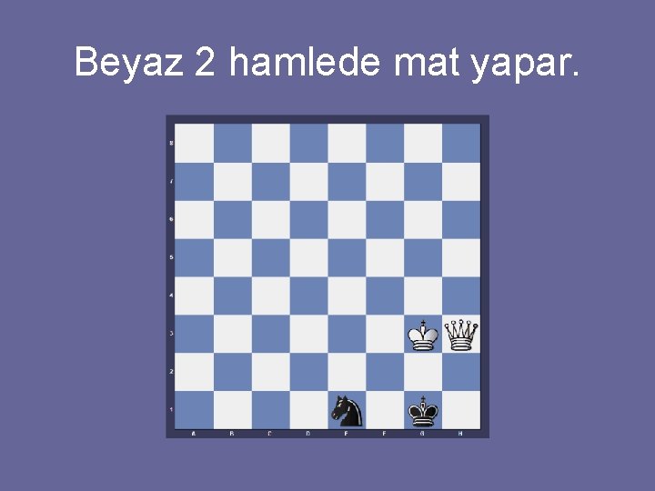 Beyaz 2 hamlede mat yapar. 