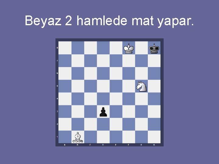 Beyaz 2 hamlede mat yapar. 