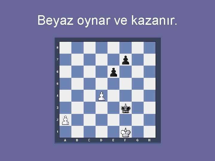 Beyaz oynar ve kazanır. 